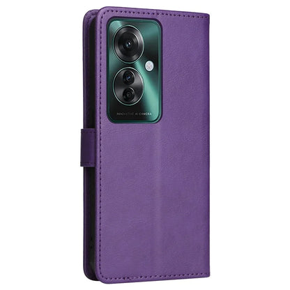 KT Leather Series-2 for Oppo Reno11 F 5G Case Solid Color Leather Wallet Flip Protective Phone Cover