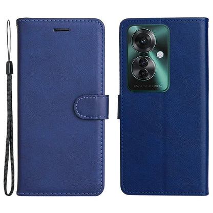 KT Leather Series-2 for Oppo Reno11 F 5G Case Solid Color Leather Wallet Flip Protective Phone Cover