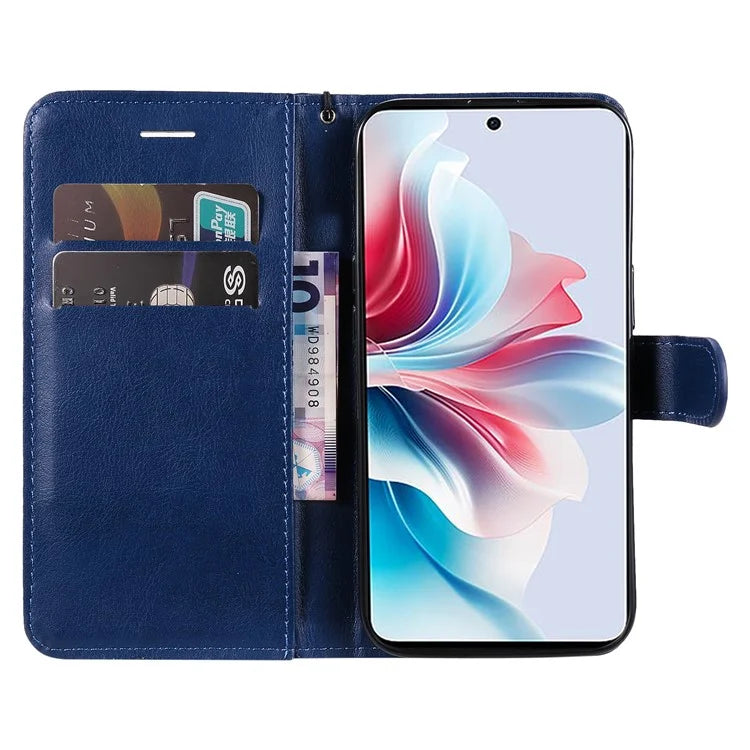 KT Leather Series-2 for Oppo Reno11 F 5G Case Solid Color Leather Wallet Flip Protective Phone Cover