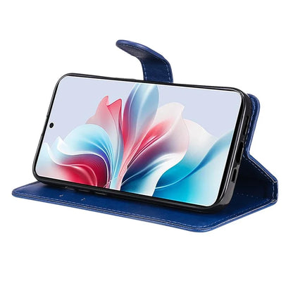 KT Leather Series-2 for Oppo Reno11 F 5G Case Solid Color Leather Wallet Flip Protective Phone Cover