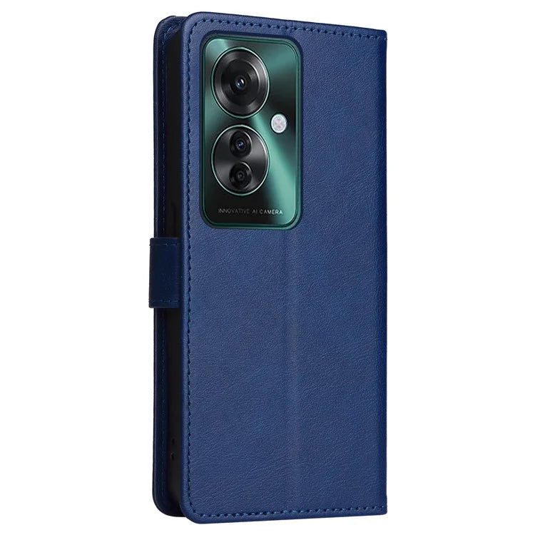 KT Leather Series-2 for Oppo Reno11 F 5G Case Solid Color Leather Wallet Flip Protective Phone Cover