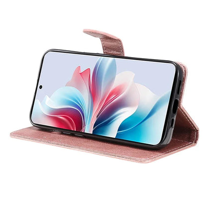 KT Leather Series-2 for Oppo Reno11 F 5G Case Solid Color Leather Wallet Flip Protective Phone Cover