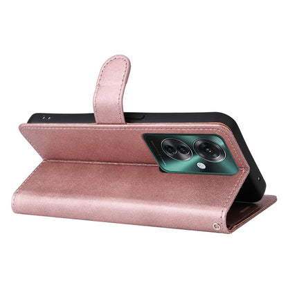 KT Leather Series-2 for Oppo Reno11 F 5G Case Solid Color Leather Wallet Flip Protective Phone Cover