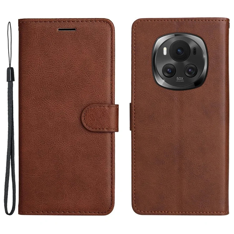 KT Leather Series-2 for Honor Magic6 5G Wallet Phone Case Solid Color Leather Flip Cover