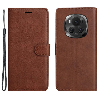 KT Leather Series-2 for Honor Magic6 5G Wallet Phone Case Solid Color Leather Flip Cover