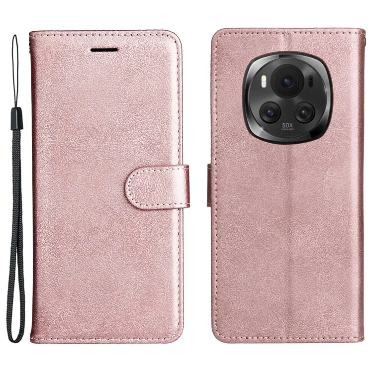 KT Leather Series-2 for Honor Magic6 5G Wallet Phone Case Solid Color Leather Flip Cover