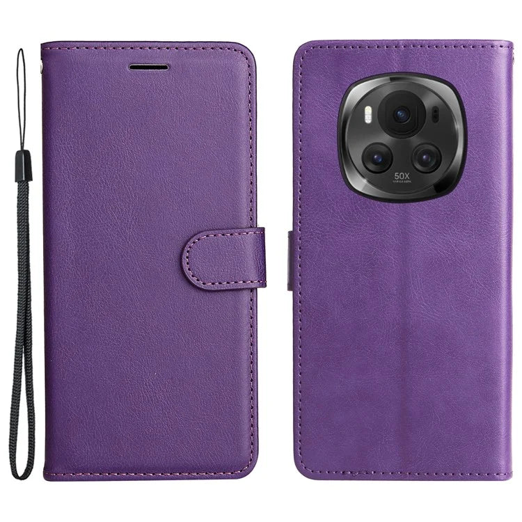 KT Leather Series-2 for Honor Magic6 5G Wallet Phone Case Solid Color Leather Flip Cover