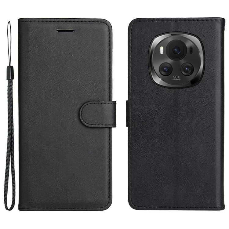 KT Leather Series-2 for Honor Magic6 5G Wallet Phone Case Solid Color Leather Flip Cover