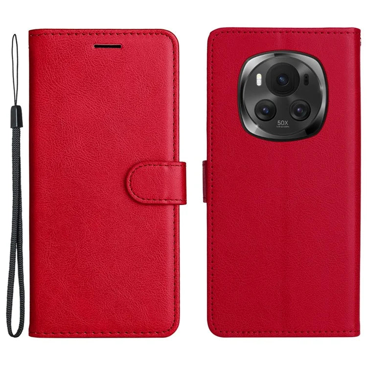 KT Leather Series-2 for Honor Magic6 5G Wallet Phone Case Solid Color Leather Flip Cover