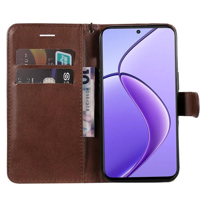 KT Leather Series-2 for Realme 12 5G Case Adjustable Stand Solid Color Phone Protective Shell