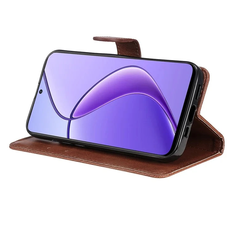 KT Leather Series-2 for Realme 12 5G Case Adjustable Stand Solid Color Phone Protective Shell
