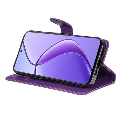 KT Leather Series-2 for Realme 12 5G Case Adjustable Stand Solid Color Phone Protective Shell