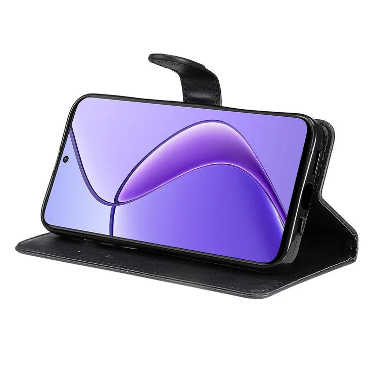 KT Leather Series-2 for Realme 12 5G Case Adjustable Stand Solid Color Phone Protective Shell