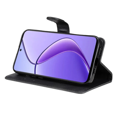 KT Leather Series-2 for Realme 12 5G Case Adjustable Stand Solid Color Phone Protective Shell