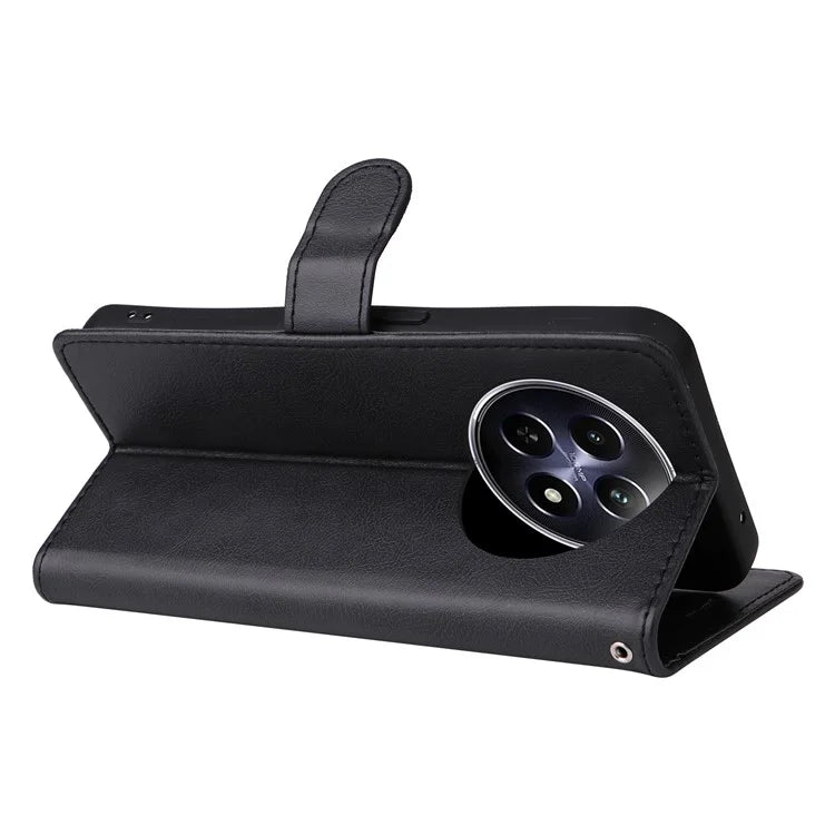 KT Leather Series-2 for Realme 12 5G Case Adjustable Stand Solid Color Phone Protective Shell