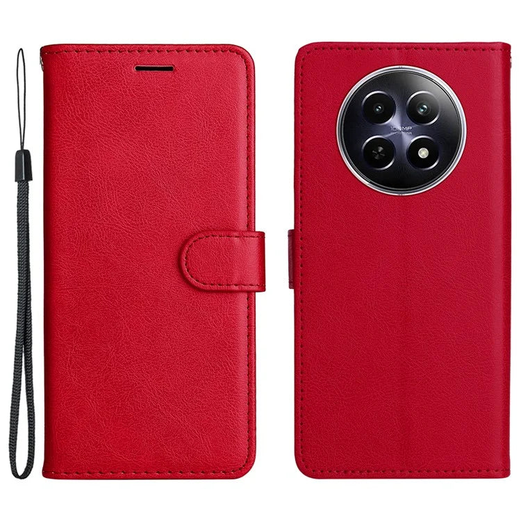KT Leather Series-2 for Realme 12 5G Case Adjustable Stand Solid Color Phone Protective Shell