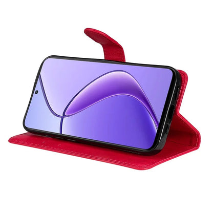 KT Leather Series-2 for Realme 12 5G Case Adjustable Stand Solid Color Phone Protective Shell