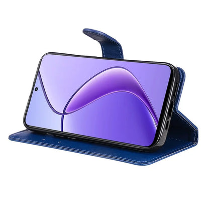 KT Leather Series-2 for Realme 12 5G Case Adjustable Stand Solid Color Phone Protective Shell