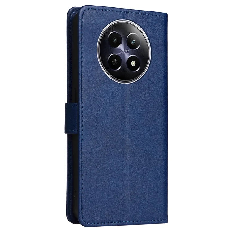 KT Leather Series-2 for Realme 12 5G Case Adjustable Stand Solid Color Phone Protective Shell