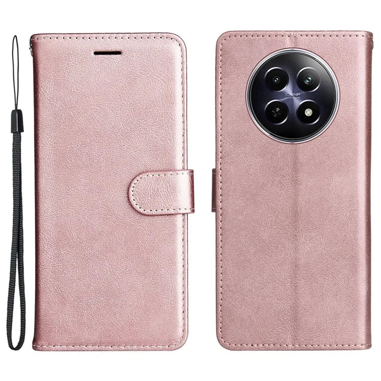 KT Leather Series-2 for Realme 12 5G Case Adjustable Stand Solid Color Phone Protective Shell