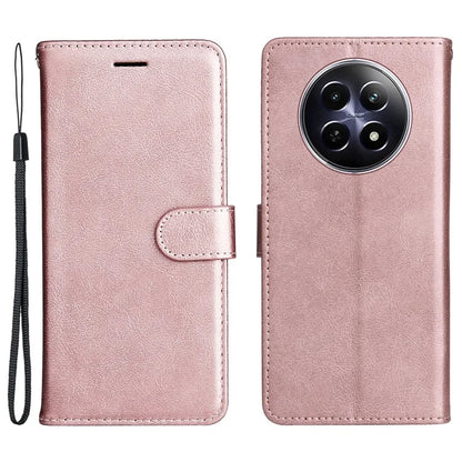 KT Leather Series-2 for Realme 12 5G Case Adjustable Stand Solid Color Phone Protective Shell
