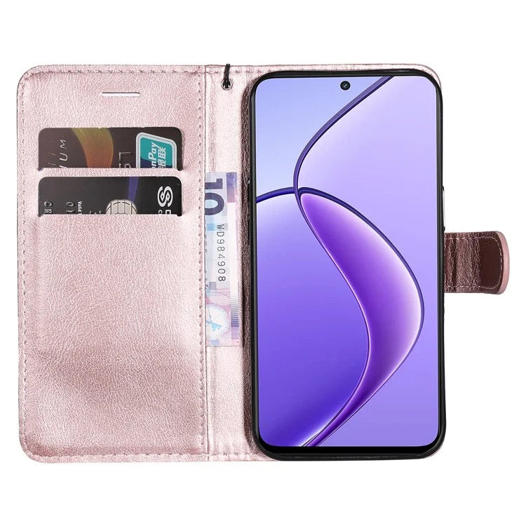 KT Leather Series-2 for Realme 12 5G Case Adjustable Stand Solid Color Phone Protective Shell