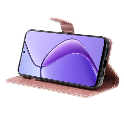 KT Leather Series-2 for Realme 12 5G Case Adjustable Stand Solid Color Phone Protective Shell