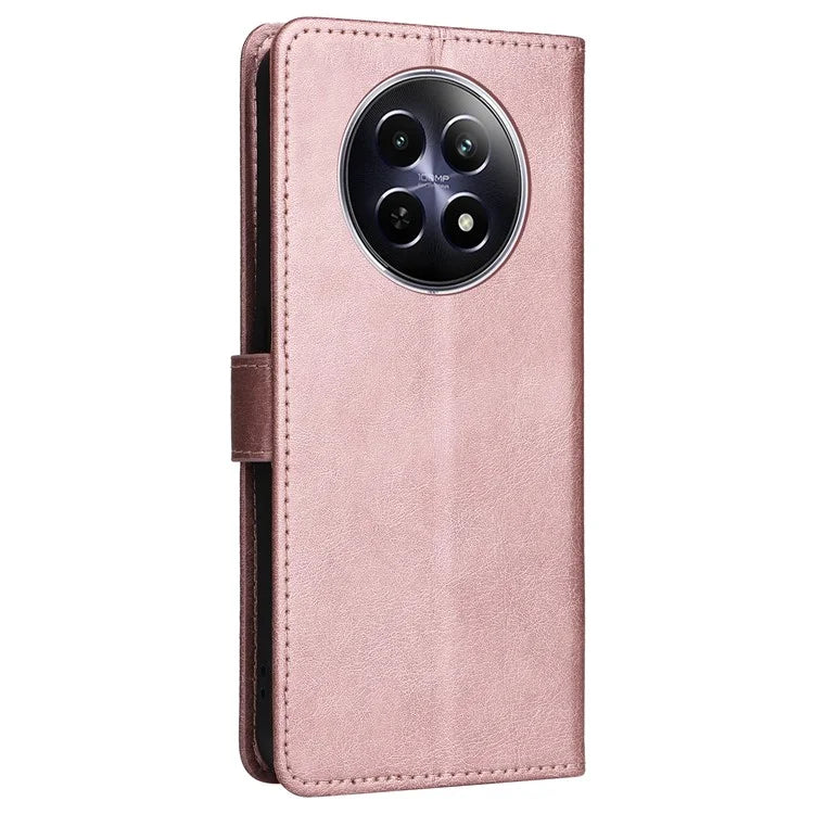 KT Leather Series-2 for Realme 12 5G Case Adjustable Stand Solid Color Phone Protective Shell