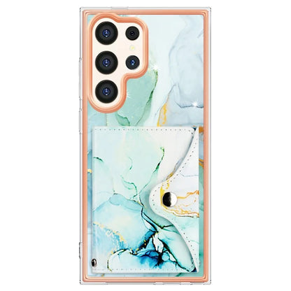 YB Leather Coating Series-9 for Samsung Galaxy S24 Ultra Case Kickstand Card Slot PU+TPU IMD Phone Cover