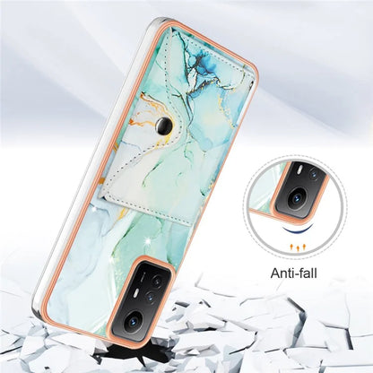 YB Leather Coating Series-9 for Xiaomi Redmi Note 12S 4G Case IMD Pattern Phone Card Bag Kickstand