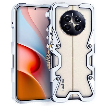 For Realme 12+ 5G Case Aluminium Alloy Phone Frame Protective Cover Mechanical Arm