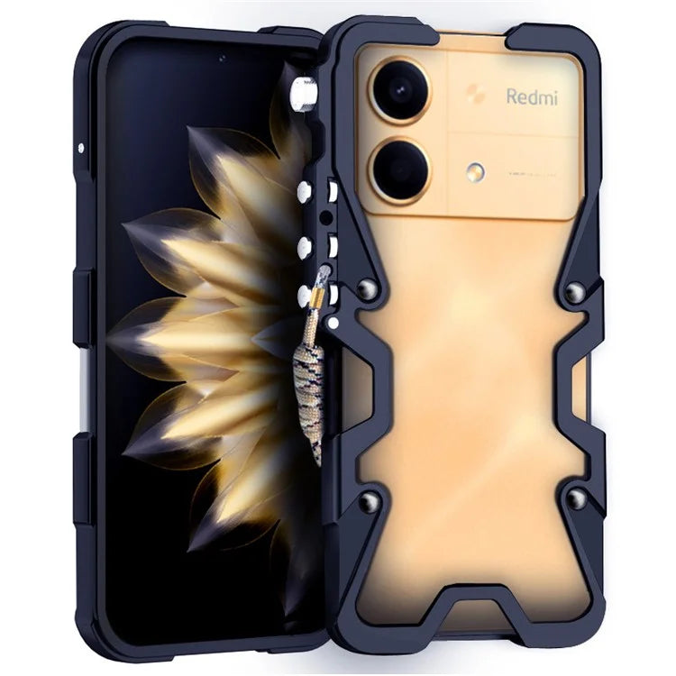 For Xiaomi Poco X6 Neo 5G Case Mechanical Arm Aluminium Alloy Super Tough Phone Cover