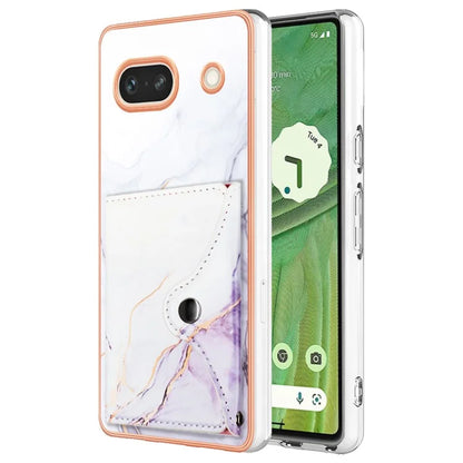 YB Leather Coating Series-9 for Google Pixel 7a Case IMD Pattern Leather+TPU Multifunctional Shell Cover