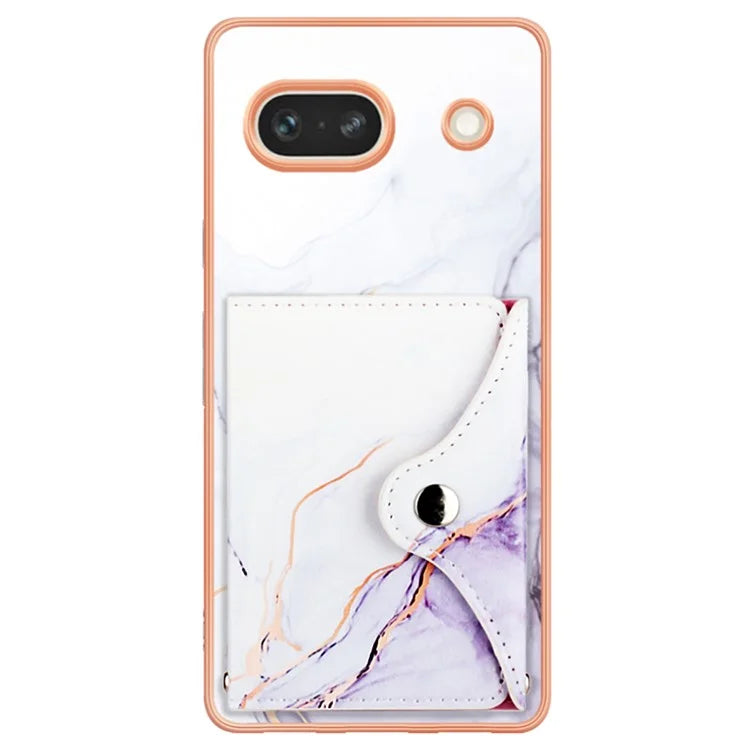 YB Leather Coating Series-9 for Google Pixel 7a Case IMD Pattern Leather+TPU Multifunctional Shell Cover