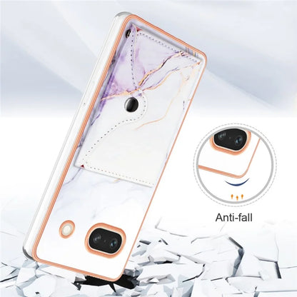 YB Leather Coating Series-9 for Google Pixel 7a Case IMD Pattern Leather+TPU Multifunctional Shell Cover
