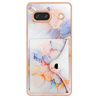 YB Leather Coating Series-9 for Google Pixel 7a Case IMD Pattern Leather+TPU Multifunctional Shell Cover
