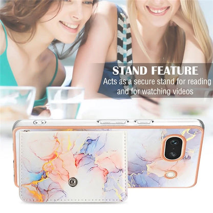 YB Leather Coating Series-9 for Google Pixel 7a Case IMD Pattern Leather+TPU Multifunctional Shell Cover