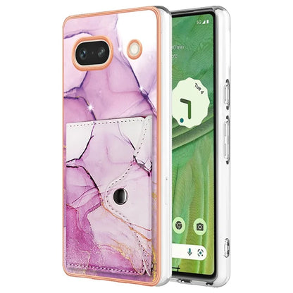 YB Leather Coating Series-9 for Google Pixel 7a Case IMD Pattern Leather+TPU Multifunctional Shell Cover