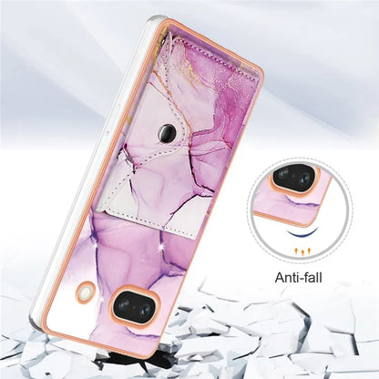 YB Leather Coating Series-9 for Google Pixel 7a Case IMD Pattern Leather+TPU Multifunctional Shell Cover