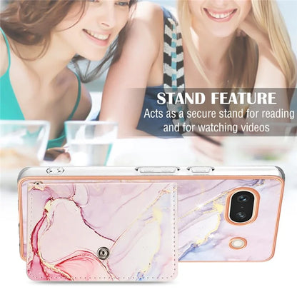 YB Leather Coating Series-9 for Google Pixel 7a Case IMD Pattern Leather+TPU Multifunctional Shell Cover