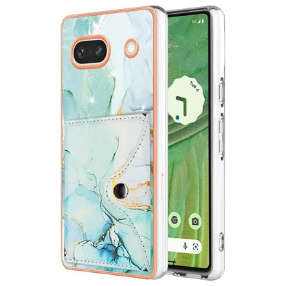 YB Leather Coating Series-9 for Google Pixel 7a Case IMD Pattern Leather+TPU Multifunctional Shell Cover