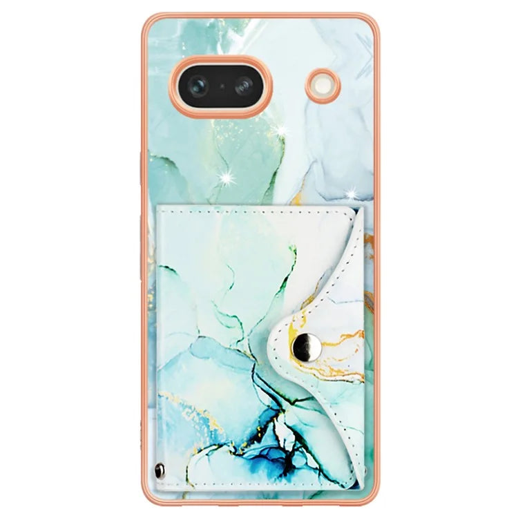YB Leather Coating Series-9 for Google Pixel 7a Case IMD Pattern Leather+TPU Multifunctional Shell Cover