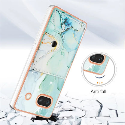 YB Leather Coating Series-9 for Google Pixel 7a Case IMD Pattern Leather+TPU Multifunctional Shell Cover