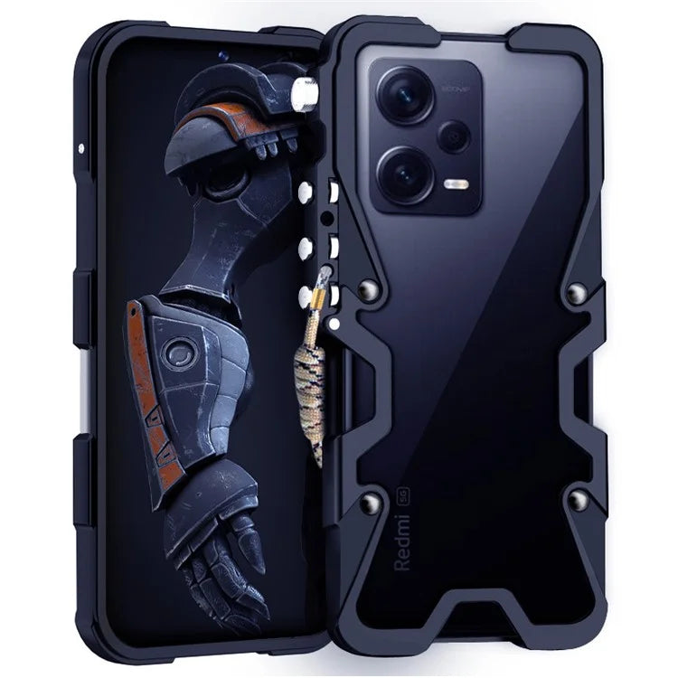 For Xiaomi Redmi Note 12 Pro+ 5G Case Aluminium Alloy Phone Guard Cover Mechanical Arm