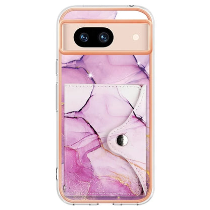YB Leather Coating Series-9 for Google Pixel 8a Case IMD Pattern Card Holder Kickstand Phone Cover