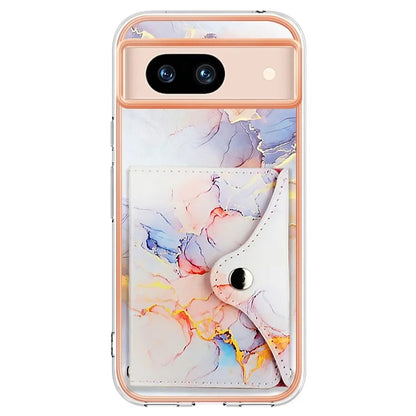 YB Leather Coating Series-9 for Google Pixel 8a Case IMD Pattern Card Holder Kickstand Phone Cover