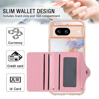 YB Leather Coating Series-9 for Google Pixel 8a Case IMD Pattern Card Holder Kickstand Phone Cover