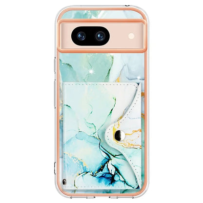 YB Leather Coating Series-9 for Google Pixel 8a Case IMD Pattern Card Holder Kickstand Phone Cover