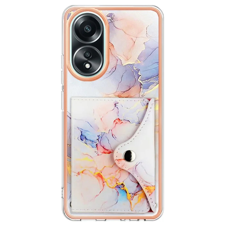 YB Leather Coating Series-9 for Oppo A58 4G Case Card Holder Leather+TPU IMD Protective Cover
