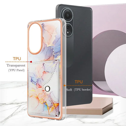 YB Leather Coating Series-9 for Oppo A58 4G Case Card Holder Leather+TPU IMD Protective Cover